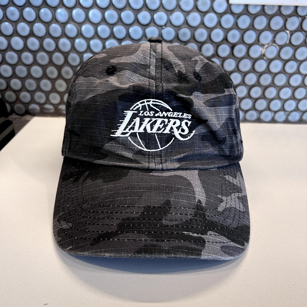 Los Angeles Lakers Hat Cap Snap Back Camo Black Basketball Mens Dad Hat